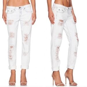 Rag & bone Rebel bleached distressed boyfriend jean size 27